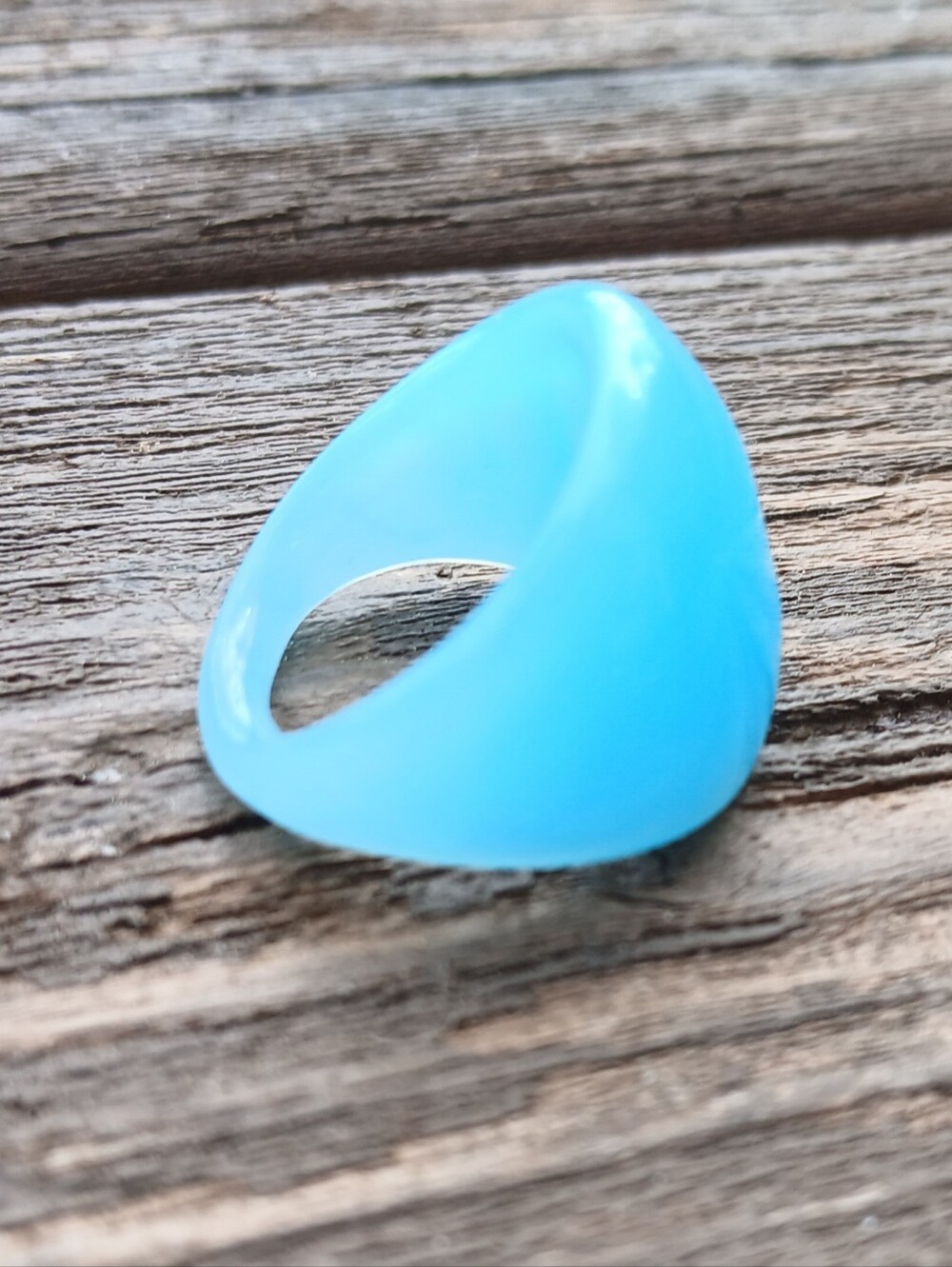Blue Statement Resin Dome Ring